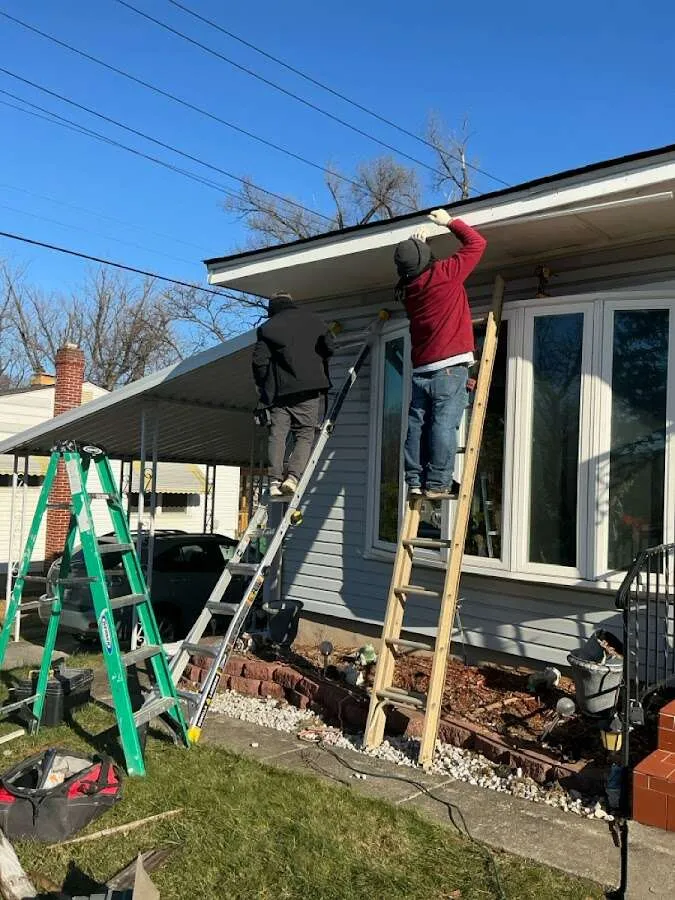 Restoration crew performing exterior repair in Pendleton